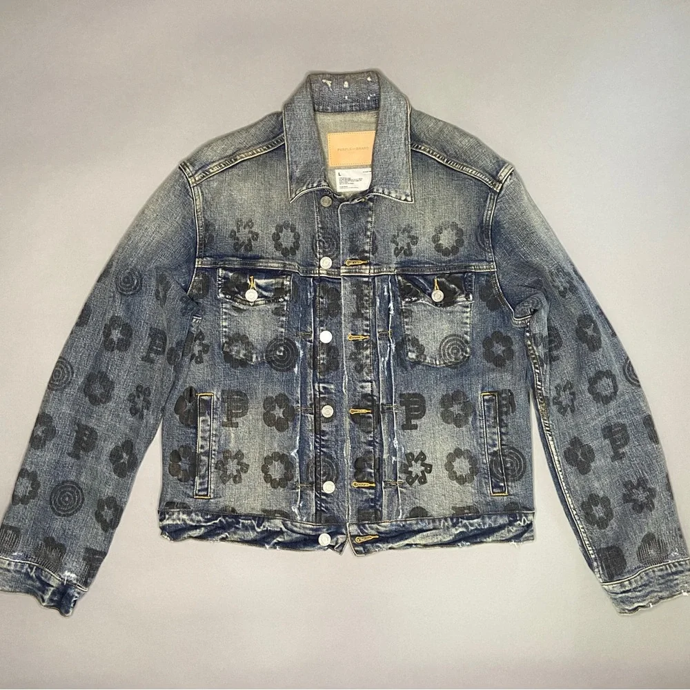 Purple Brand Fade Monogram Indigo Denim Jacket - Picture 3 of 5